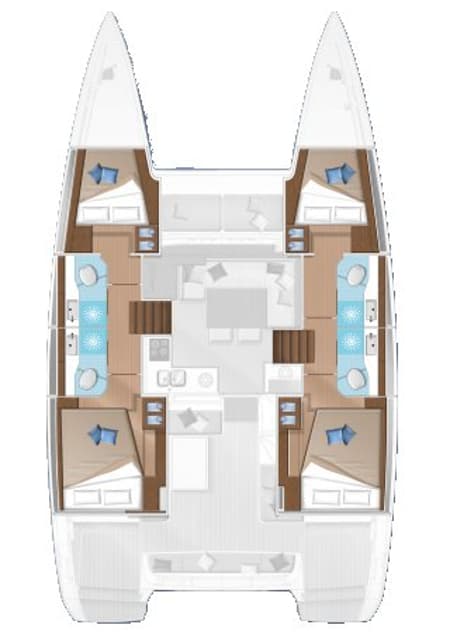 Charter Rental Catamaran Wind Seeker in Croatia Layout | Yacht4Less