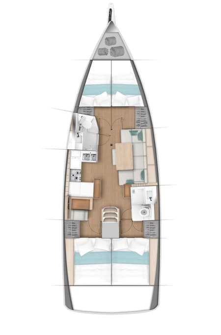 Charter Rental Sailboat Sea Friends in Turkey Layout | Yacht4Less