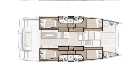 Charter Rental Catamaran Stairway To Heaven in Croatia Layout | Yacht4Less
