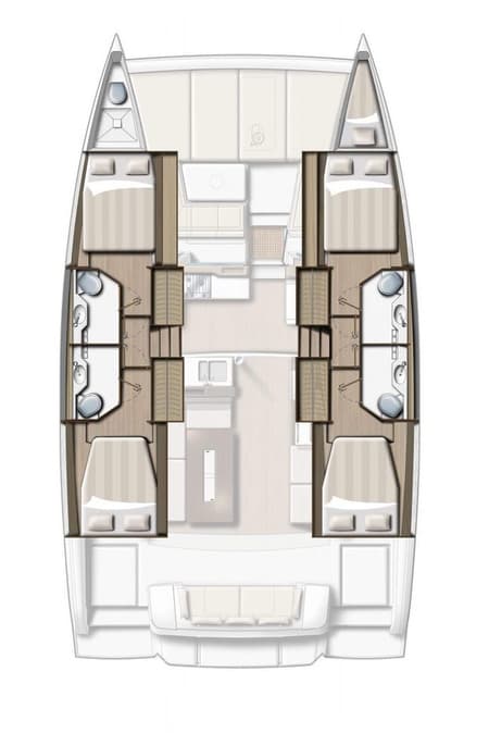 Charter Rental Catamaran Aurora in Croatia Layout | Yacht4Less