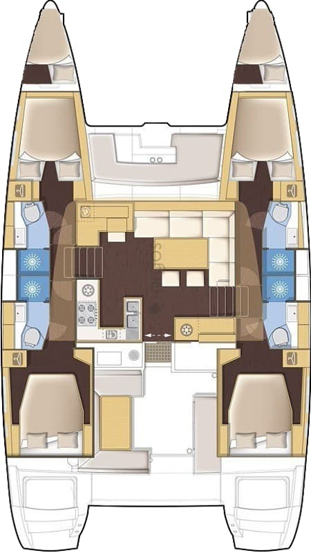 Charter Rental Catamaran Isma in Greece Layout | Yacht4Less