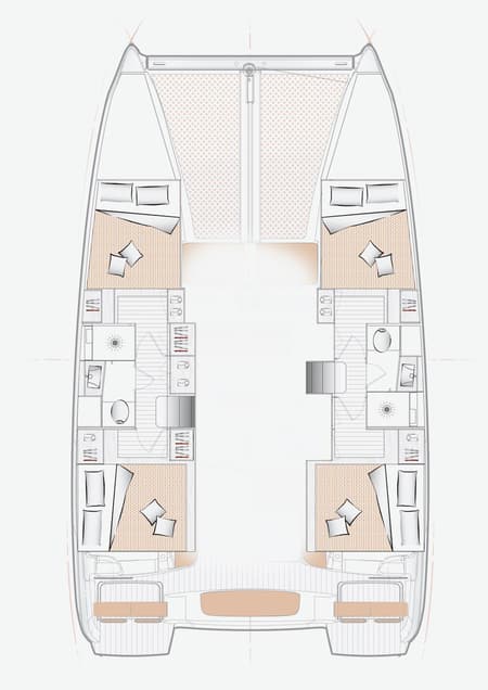 Charter Rental Catamaran Gold Kiss in Croatia Layout | Yacht4Less