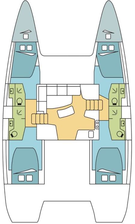 Charter Rental Catamaran CALENDULA in Italy Layout | Yacht4Less