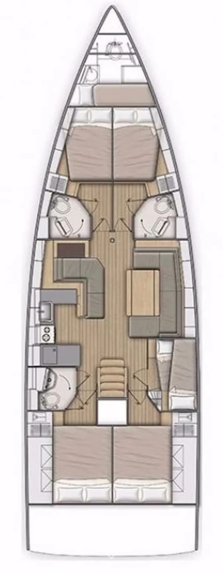 Charter Rental Sailboat Retsina in Greece Layout | Yacht4Less