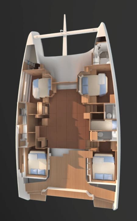 Charter Rental Catamaran Orfeas in Greece Layout | Yacht4Less