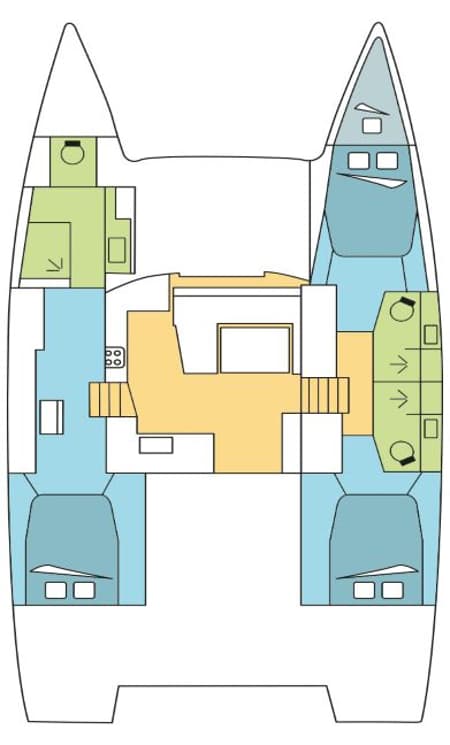Charter Rental Catamaran MERITO in Croatia Layout | Yacht4Less