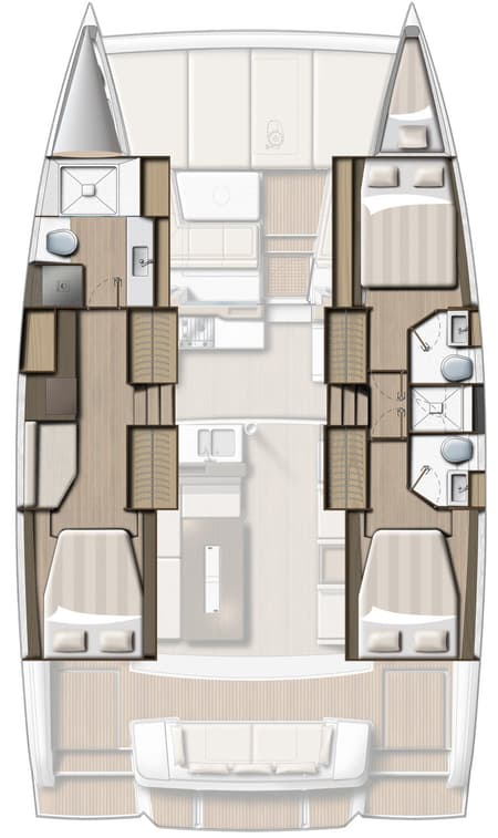Charter Rental Catamaran Sunlight in Croatia Layout | Yacht4Less
