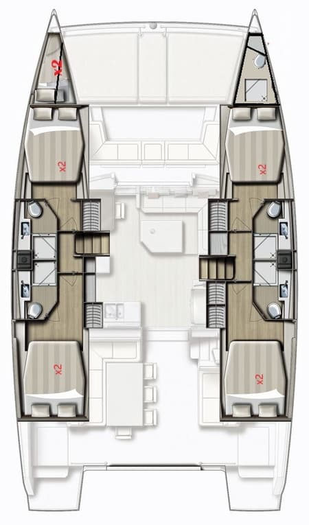 Charter Rental Catamaran Albert in Spain Layout | Yacht4Less