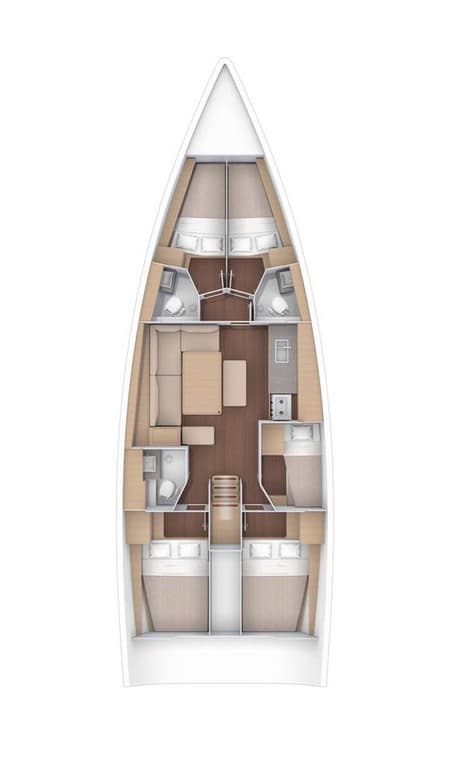 Charter Rental Sailboat Pontika in Turkey Layout | Yacht4Less