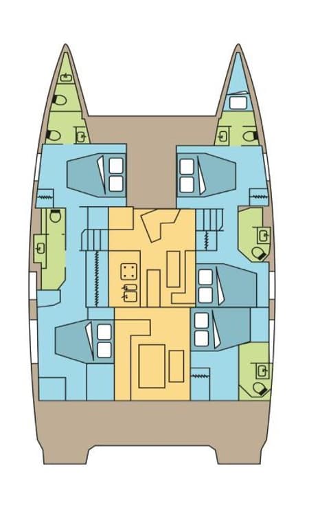 Charter Rental Catamaran LILY  in Italy Layout | Yacht4Less