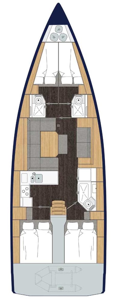 Charter Rental Sailboat Deep Blue in Greece Layout | Yacht4Less