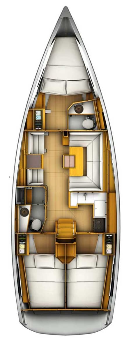 Charter Rental Sailboat Sunny in Spain Layout | Yacht4Less