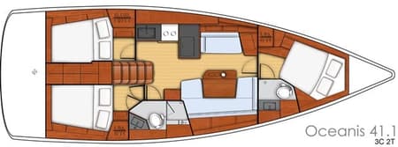 Charter Rental Sailboat Peace in Greece Layout | Yacht4Less