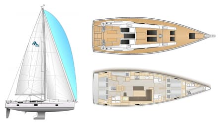 Charter Rental Sailboat Moby Dick in Greece Layout | Yacht4Less