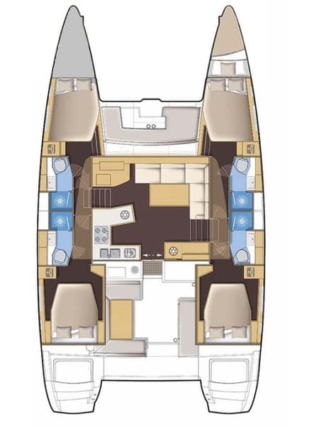 Charter Rental Catamaran Gecko in Croatia Layout | Yacht4Less