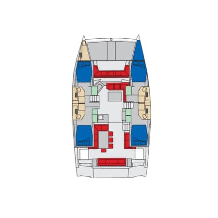Charter Rental Catamaran Sadalbari in Italy Layout | Yacht4Less