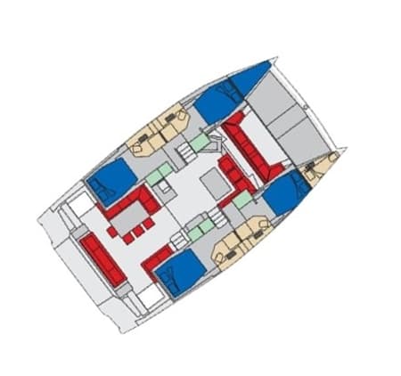Charter Rental Catamaran Barone in Italy Layout | Yacht4Less
