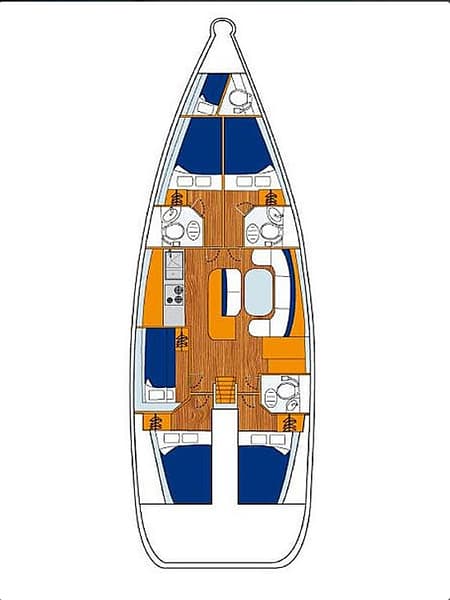 Charter Rental Sailboat Alegria in Greece Layout | Yacht4Less