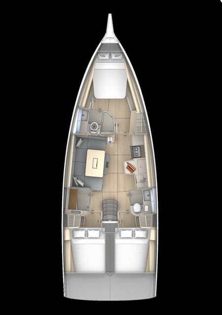 Charter Rental Sailboat Sunshine Daydream in USVI Layout | Yacht4Less