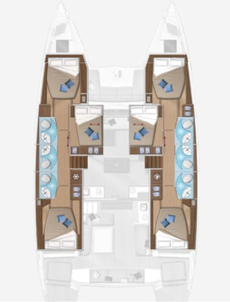 Charter Rental Catamaran Celeste Del Mar in Croatia Layout | Yacht4Less