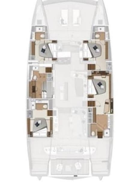 Charter Rental Power Catamaran Mastermind in Croatia Layout | Yacht4Less