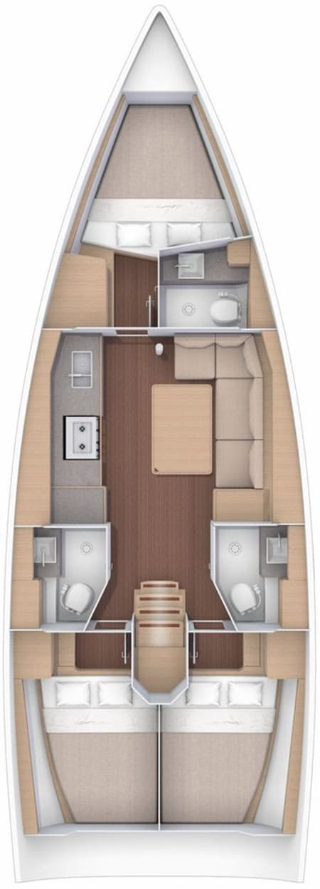 Charter Rental Sailboat Artemis in Greece Layout | Yacht4Less