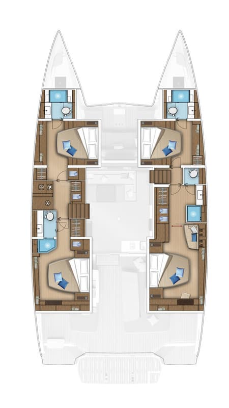 Charter Rental Catamaran Azul in Greece Layout | Yacht4Less