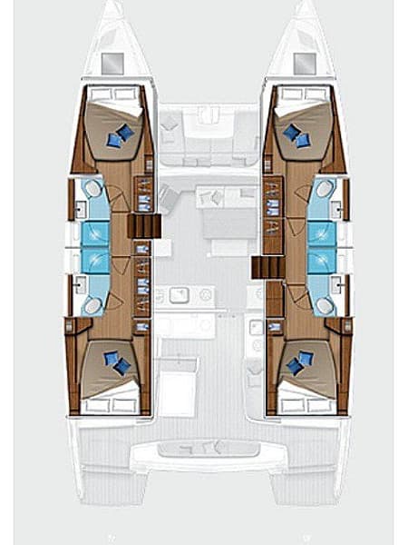 Charter Rental Catamaran Espabila in Greece Layout | Yacht4Less