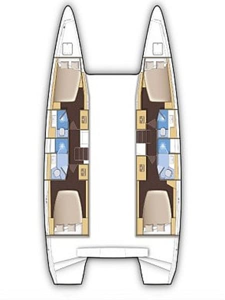 Charter Rental Catamaran Orsa in Greece Layout | Yacht4Less