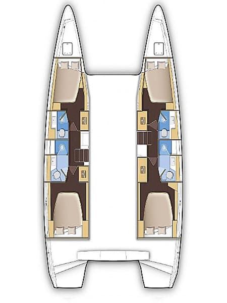 Charter Rental Catamaran Kit Cat in Greece Layout | Yacht4Less
