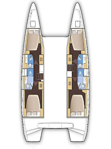 Charter Rental Catamaran Antel in Greece Layout | Yacht4Less
