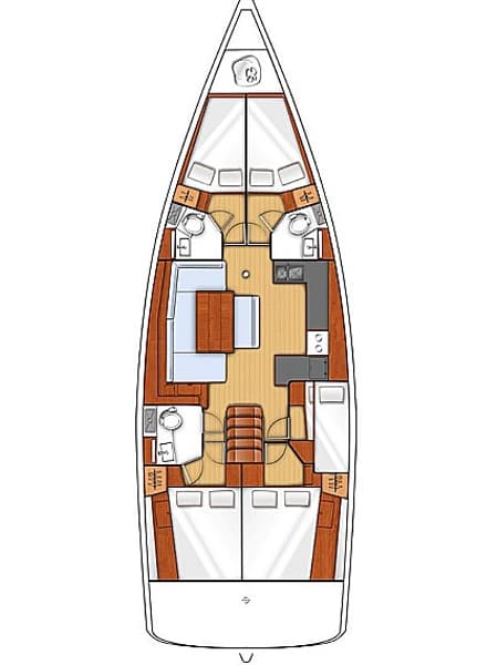 Charter Rental Sailboat Invictus in Greece Layout | Yacht4Less