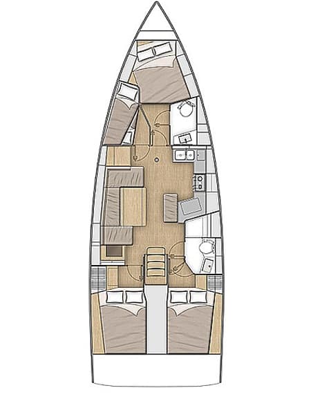 Charter Rental Sailboat Aria in Greece Layout | Yacht4Less