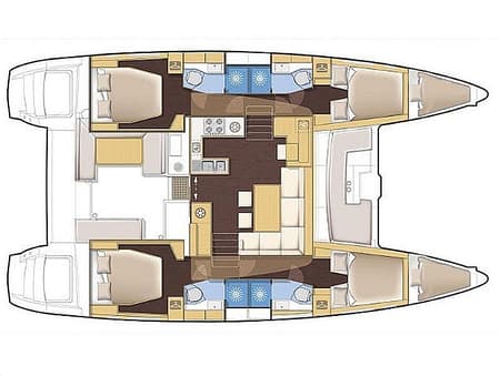 Charter Rental Catamaran Azraq in Greece Layout | Yacht4Less