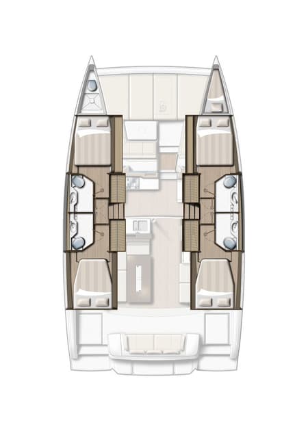 Charter Rental Catamaran Sail and Adventure in Croatia Layout | Yacht4Less