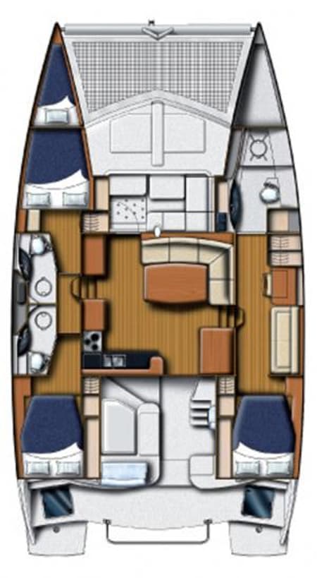Charter Rental Catamaran Manaphy in Croatia Layout | Yacht4Less