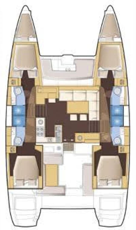 Charter Rental Catamaran Nathalie in Croatia Layout | Yacht4Less
