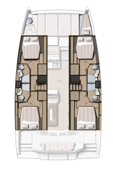 Charter Rental Catamaran Exodus in Bahamas Layout | Yacht4Less