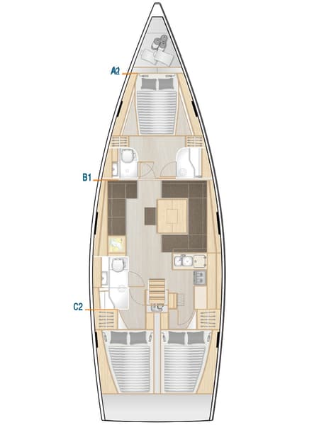 Charter Rental Sailboat Ella in Greece Layout | Yacht4Less