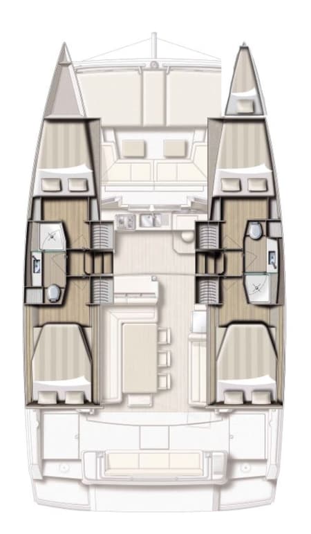 Charter Rental Catamaran Blitz in Italy Layout | Yacht4Less
