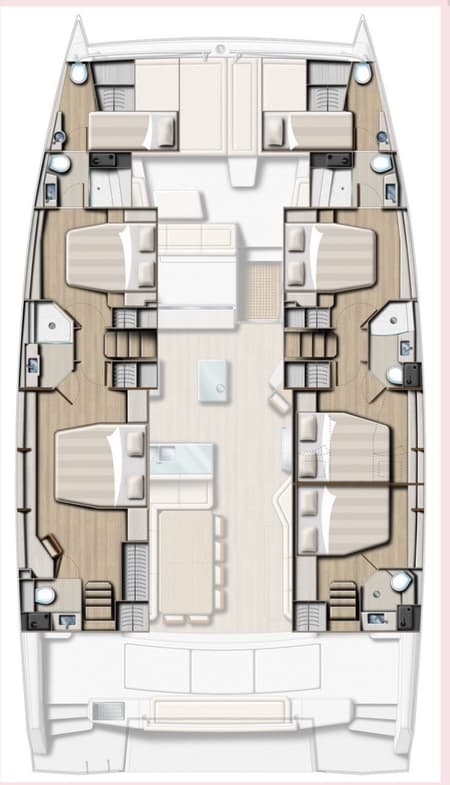 Charter Rental Catamaran Alfa.bm2 in Italy Layout | Yacht4Less