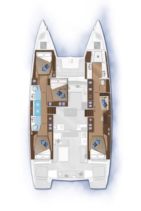 Charter Rental Catamaran Swice in Turkey Layout | Yacht4Less