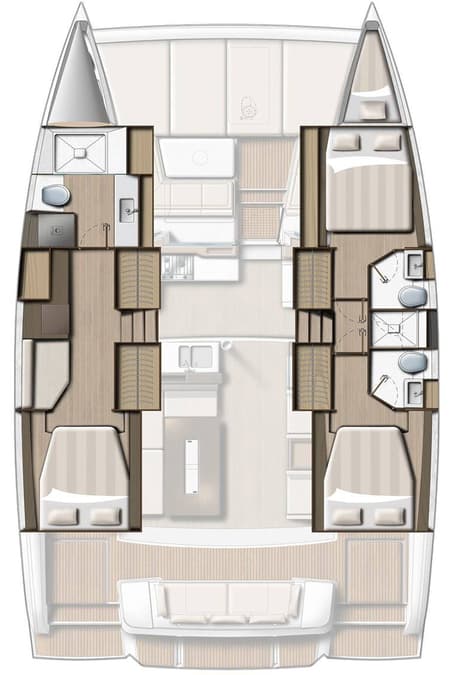 Charter Rental Catamaran Sah Mat in Turkey Layout | Yacht4Less