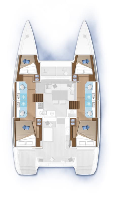 Charter Rental Catamaran Mithra in Turkey Layout | Yacht4Less
