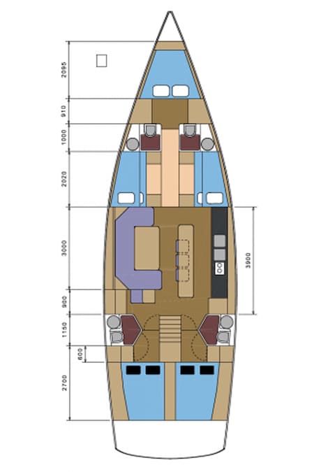 Charter Rental Sailboat Kaiba in Turkey Layout | Yacht4Less