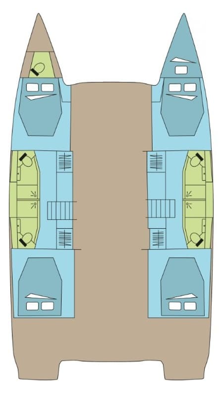 Charter Rental Catamaran Cerulean in Croatia Layout | Yacht4Less