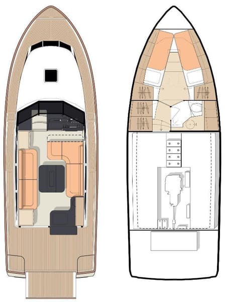 Charter Rental Motorboat Ondine in Croatia Layout | Yacht4Less