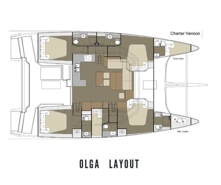 Charter Rental Catamaran Olga in Italy Layout | Yacht4Less