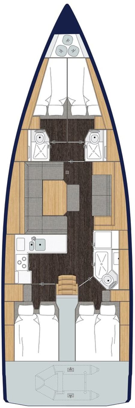 Charter Rental Sailboat Isabella 2 in Thailand Layout | Yacht4Less