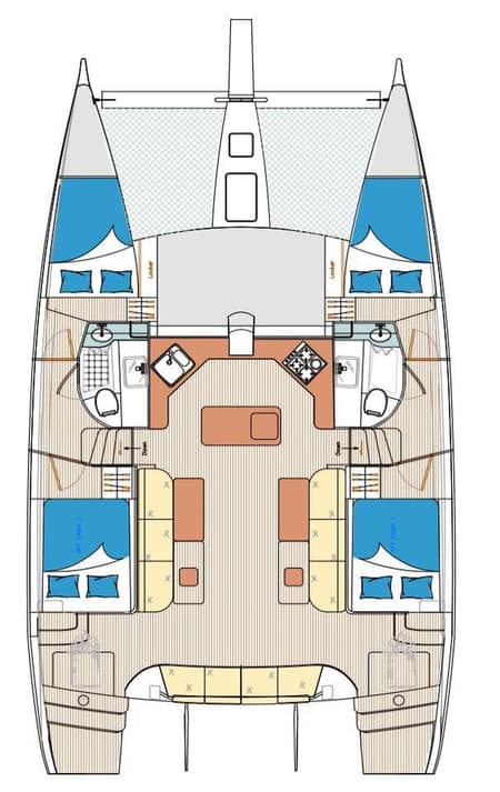 Charter Rental Catamaran Melinda Jane in Thailand Layout | Yacht4Less
